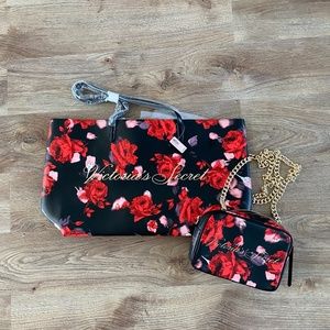 Victoria's Secret Tote Bag and Crossbody Purse Bundle
